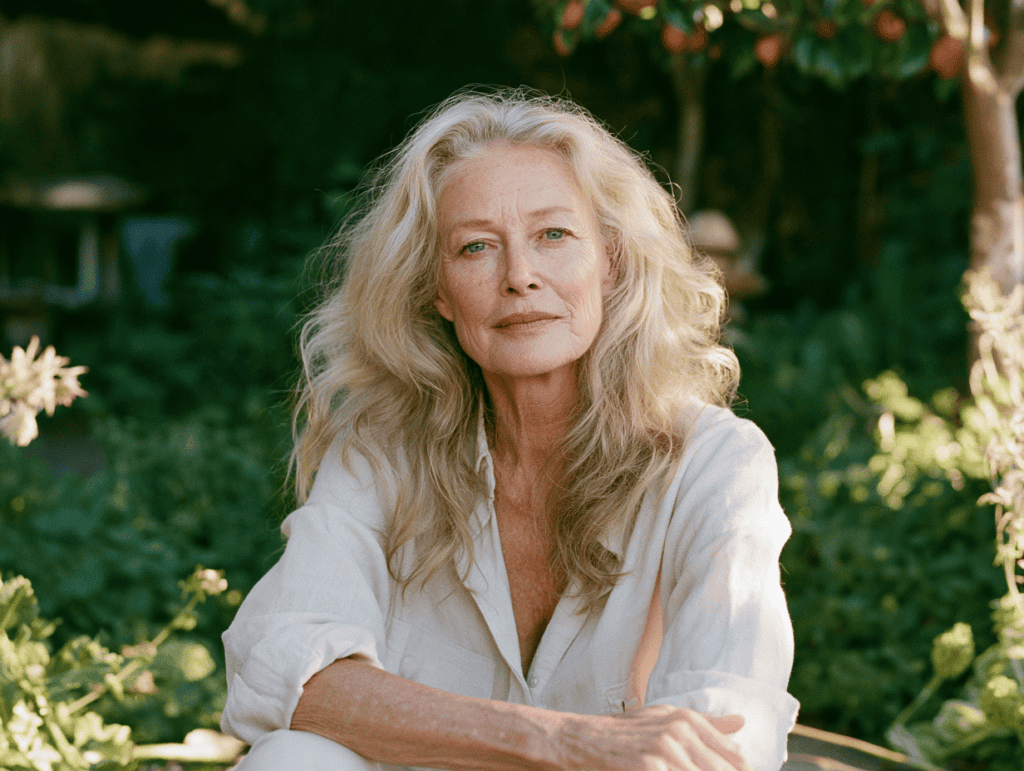 60 year old woman long blonde hair